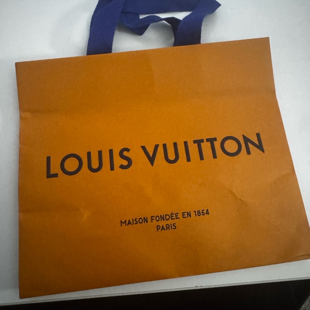 Louis Vuitton Tangerine Tote with Indigo Handles